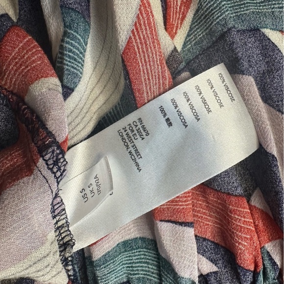 Maeve Anthropologie Cheyenne Bird Print Peplum Top blouse small artistic bold - Picture 9 of 9